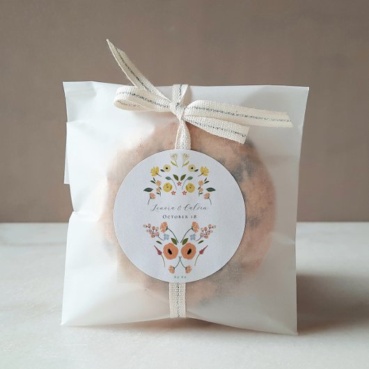 ヴィンテージボヘミアン結婚フローラ ラウンドシール