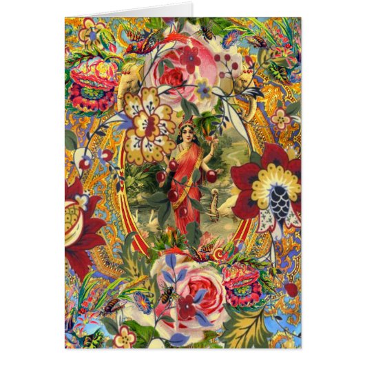 ヴィンテージボヘミア女神グリーティングカード (正面)