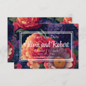 ヴィンテージボホエレガントー赤紫フローラ セーブザデート (正面/裏面)