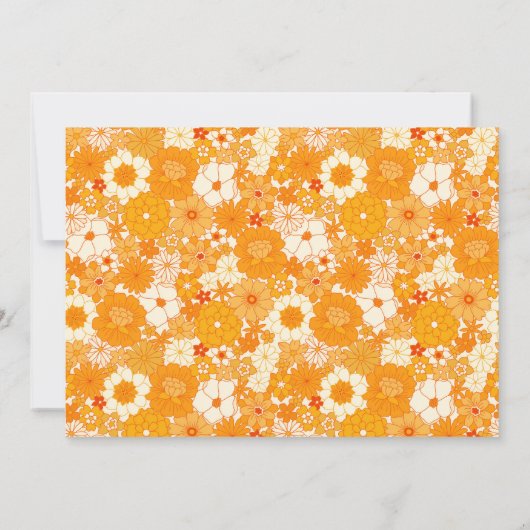 ヴィンテージボホオレンジフローラかわいいブライダルシャワー 招待状 (裏面)