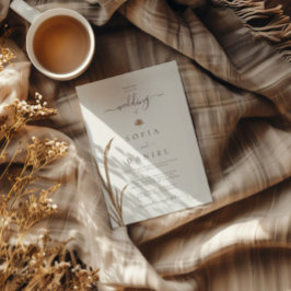 ヴィンテージボホオータムウォーター結婚カラー 招待状