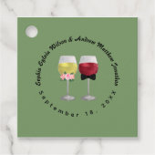 ヴィンテージボホカップルのワイン花嫁結婚と花婿 フェイバータグ (正面)