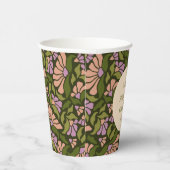 ヴィンテージボホグリーンカスタムフローラ50th誕生日 紙コップ (右)