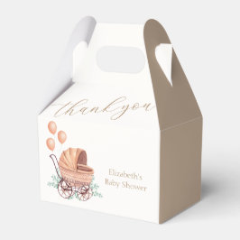 ヴィンテージボホグリーンベビーカー気球ベビーシャワー フェイバーボックス