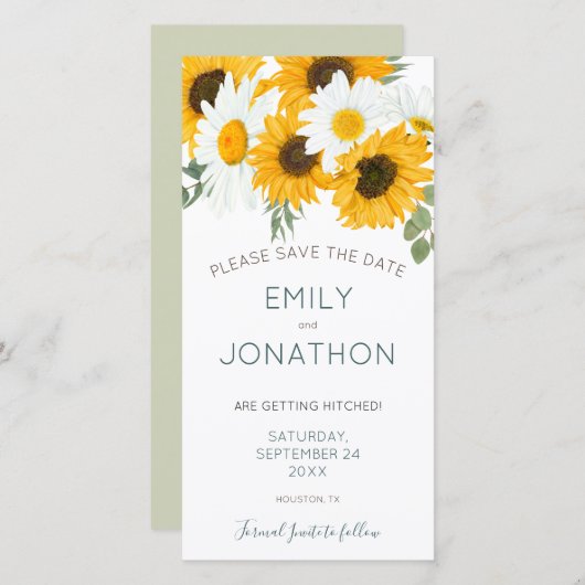 ヴィンテージボホサンフラワー花模様 セーブザデート (正面/裏面)