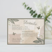 ヴィンテージボホシックな緑結婚草 エンクロージャーカード (スタンド正面)