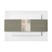 ヴィンテージボホシックな緑結婚草 招待状ベリーバンド (正面例)