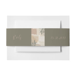 ヴィンテージボホシックな緑結婚草 招待状ベリーバンド