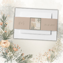 ヴィンテージボホシックな緑結婚草 招待状ベリーバンド