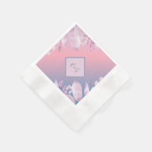 ヴィンテージボホシックな緑結婚草 縁ありカクテルナプキン (角)