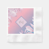 ヴィンテージボホシックな緑結婚草 縁ありカクテルナプキン (正面)