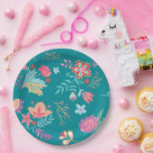 ヴィンテージボホシックフローラ誕生日紙プレート ペーパープレート (パーティー)