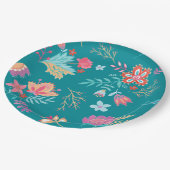 ヴィンテージボホシックフローラ誕生日紙プレート ペーパープレート (アングル)