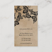 ヴィンテージボホシックペイズリーエレガントフローラ孔雀 名刺 (裏面)