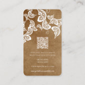 ヴィンテージボホシックペイズリーエレガントフローラ孔雀 名刺 (裏面)