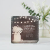 ヴィンテージボホシックメイソンジャールライト素朴 招待状 (スタンド正面)