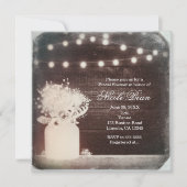 ヴィンテージボホシックメイソンジャールライト素朴 招待状 (正面)