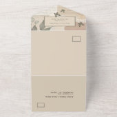 ヴィンテージボホシック結婚グリネリーモノグラム オールインワン招待状 (外側)