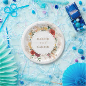 ヴィンテージボホトロピカルパンパスグラスフローラズ ペーパープレート (パーティー)