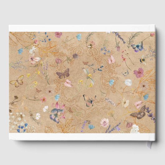 ヴィンテージボホバタフライ庭園の結婚式ゲストブック ゲストブック (裏面)