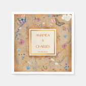 ヴィンテージボホバタフライ庭園の結婚式 スタンダードカクテルナプキン (正面)