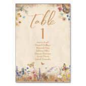 ヴィンテージボホバタフライ庭園の結婚式 テーブルナンバー (正面)