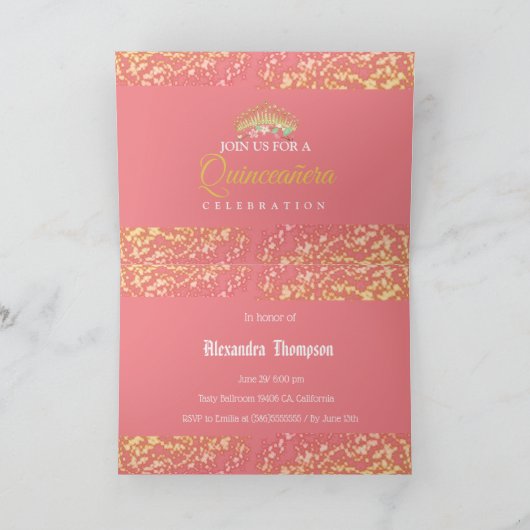 ヴィンテージボホバラ金ゴールドキ素朴ンセアニスペインのラ 招待状 (内部)