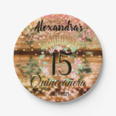 ヴィンテージボホバラ金ゴールド素朴キンセニェラスペインの ペーパープレート (正面)