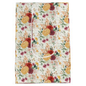 ヴィンテージボホパンパスフローラアンティーク手書き ミディアムペーパーバッグ (裏面)