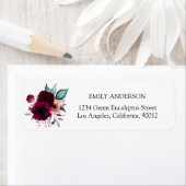 ヴィンテージボホパープルフラワーズ差出人住所ラベル ラベル (インサイチュ)