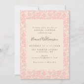 ヴィンテージボホピンクフローラエレガントブライダルシャワー 招待状 (正面)