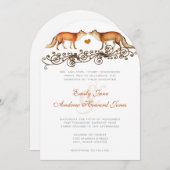 ヴィンテージボホフォレストキツネ結婚式招待状 招待状 (正面/裏面)