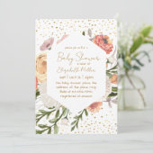 ヴィンテージボホフラワーズガールベビーシャワー招待状 招待状 (スタンド正面)