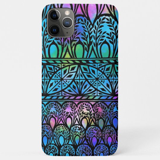 ヴィンテージボホブルースステンドグラス模様ケース Case-Mate iPhoneケース (裏面)