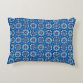 ヴィンテージボホブルーフローラルパターン アクセントクッション (裏面)