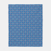 ヴィンテージボホブルーフローラルパターン フリースブランケット (正面)