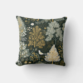 ヴィンテージボホホワイトグリーン金ゴールドクリスマスツリー クッション