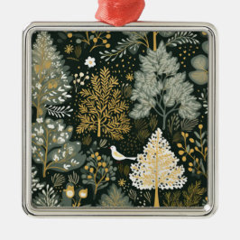 ヴィンテージボホホワイトグリーン金ゴールドクリスマスツリー メタルオーナメント