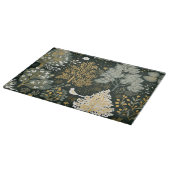 ヴィンテージボホホワイトグリーン金ゴールドツリーバード カッティングボード (角)