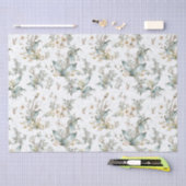 ヴィンテージボホボタニカルフローラブッテフライ 薄葉紙 (クラフト)