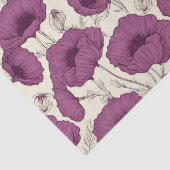 ヴィンテージボホポピー紫とクリーム 薄葉紙 (詳細)