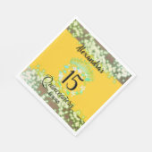 ヴィンテージボホマスタード&グリーンキンセヤニスペインのラ スタンダードランチョンナプキン (角)