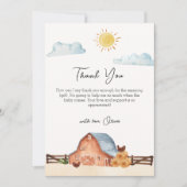 ヴィンテージボホローカル栽培ファームバーンベビーシャワー サンキューカード (正面)