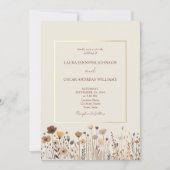 ヴィンテージボホワイルドフラワーズ結婚式招待状 招待状 (正面)