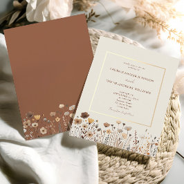 ヴィンテージボホワイルドフラワーズ結婚式招待状 招待状