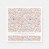 ヴィンテージボホー自転車フローラカスタムブライダルシャワー スタンダードカクテルナプキン (正面)