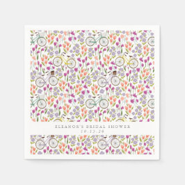 ヴィンテージボホー自転車フローラカスタムブライダルシャワー スタンダードカクテルナプキン