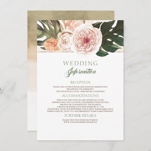 ヴィンテージボホ熱帯結婚の情報 エンクロージャーカード (正面/裏面)