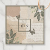 ヴィンテージボホ結婚ズ – 引き裂かれた紙&ユーカリ フェイバータグ (裏面)