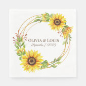 ヴィンテージボホ結婚ヒマワリロマンチック スタンダードランチョンナプキン (正面)